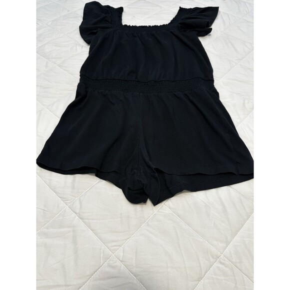 J. Crew Factory Smocked Black Short Sleeve Romper S - Picture 5 of 14